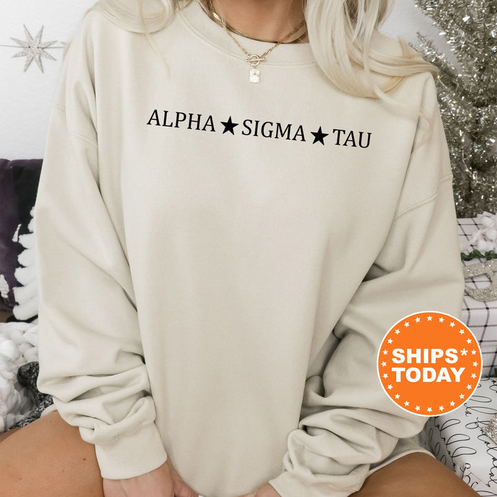 Alpha Sigma Tau Traditional Star Sorority Sweatshirt | Greek Sweatshirt | College Apparel | Big Little Reveal | Sorority Gifts
