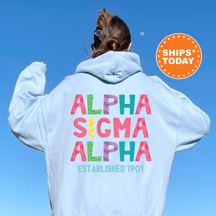 Alpha Sigma Alpha Papercut Sorority Sweatshirt | Fun Letters Sweatshirt | Big Little Sorority Reveal | Sorority Gift | Custom Greek Apparel