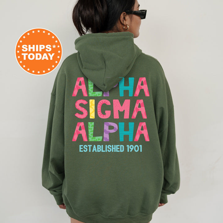 Alpha Sigma Alpha Papercut Sorority Sweatshirt | Fun Letters Sweatshirt | Big Little Sorority Reveal | Sorority Gift | Custom Greek Apparel