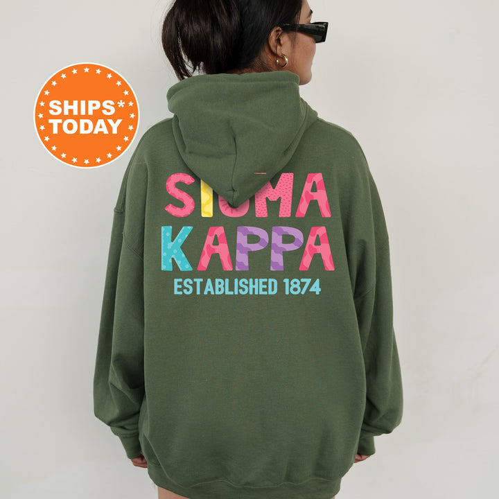 Sigma Kappa Papercut Sorority Sweatshirt | Sig Kap Fun Letters Sweatshirt | Big Little Sorority Reveal | Sorority Gifts | Greek Apparel