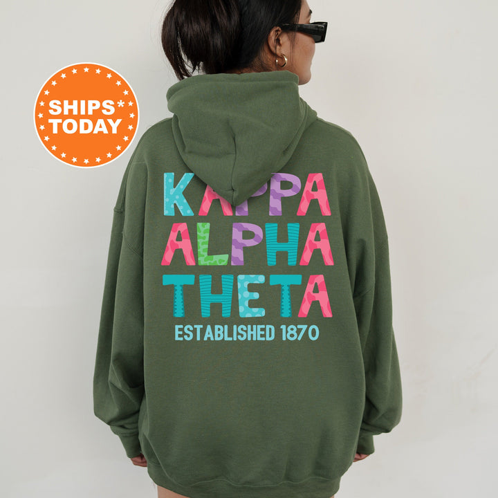 Kappa Alpha Theta Papercut Sorority Sweatshirt | THETA Fun Letters Sweatshirt | Big Little Sorority Reveal | Sorority Gift | Greek Apparel