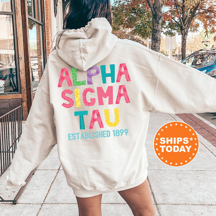 Alpha Sigma Tau Papercut Sorority Sweatshirt | Fun Letters Sweatshirt | Big Little Sorority Reveal | Sorority Gifts | Custom Greek Apparel