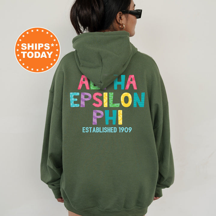Alpha Epsilon Phi Papercut Sorority Sweatshirt | AEPHI Fun Letters Sweatshirt | Big Little Sorority Reveal | Sorority Gifts | Greek Apparel