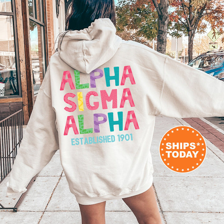 Alpha Sigma Alpha Papercut Sorority Sweatshirt | Fun Letters Sweatshirt | Big Little Sorority Reveal | Sorority Gift | Custom Greek Apparel