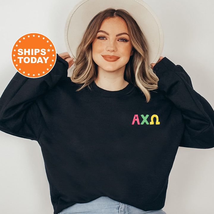 Alpha Chi Omega Papercut Sorority Sweatshirt | Alpha Chi Fun Letters Sweatshirt | Big Little Sorority Reveal | Sorority Gift | Greek Apparel