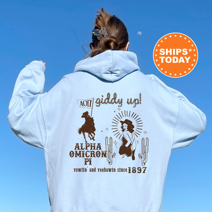 Alpha Omicron Pi Rustic Rodeo Sorority Sweatshirt | Alpha O Merch | Big Little Gift | Western Crewneck | Cowgirl Sweatshirt