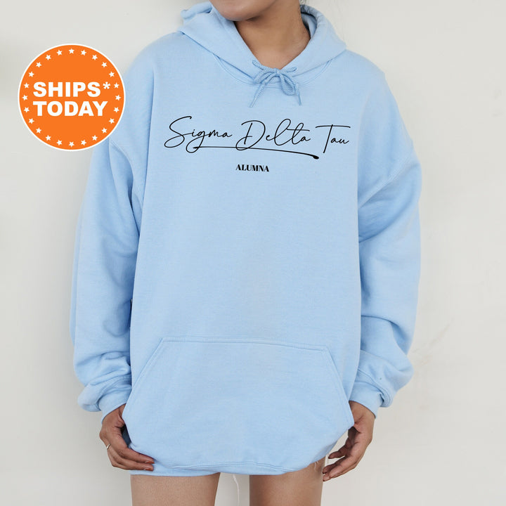 Sigma Delta Tau Alumna Cursive Sorority Sweatshirt | Sig Delt Alumni Sweatshirt | Sorority Alumna Crewneck | College Greek Apparel _ 7275g