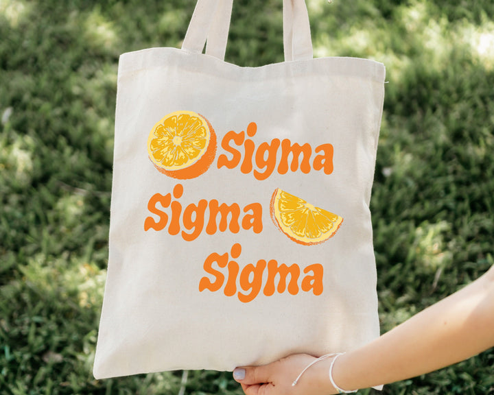 Sigma Sigma Sigma Oranges Sorority Tote Bag | Tri Sigma Canvas Tote Bag | Sorority Merch | Big Little Gifts | College Beach Bag _ 16247g