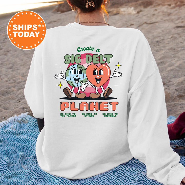 Create A Sig Delt Planet | Sigma Delta Tau CosmoGreek Sorority Sweatshirt | Sorority Hoodie | Big Little Gift | Greek Apparel 16505g