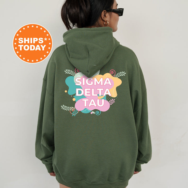 Sigma Delta Tau Pink Floral Sorority Sweatshirt | Trendy Sig Delt Sweatshirt | Greek Apparel | Big Little Reveal | Sorority Gifts _ 12738g