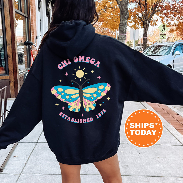 Chi Omega Twinklewings Sorority Sweatshirt | Chi O Butterfly Sweatshirt | Big Little Sorority Gift | Trendy Custom Greek Apparel _  12622g