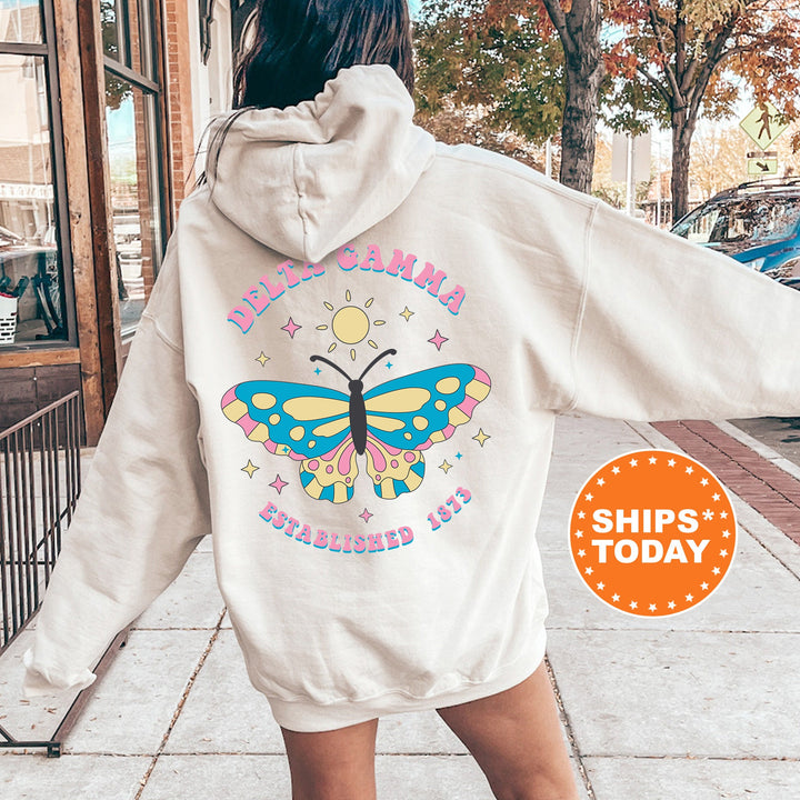Delta Gamma Twinklewings Sorority Sweatshirt | Dee Gee Butterfly Sweatshirt | Big Little Sorority Gift | Custom Greek Apparel _  12624g