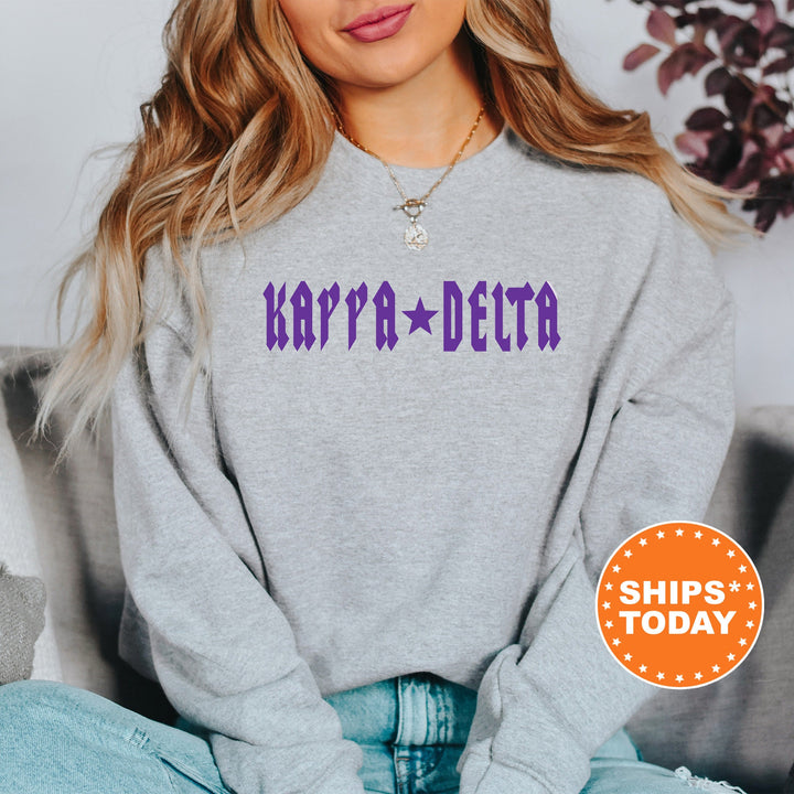 Kappa Delta Rock N Roll Sorority Sweatshirt | Kay Dee Greek Sweatshirt | Sorority Merch | Big Little Sorority Gift | College Apparel _ 5601g