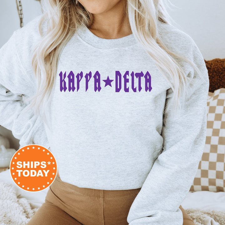 Kappa Delta Rock N Roll Sorority Sweatshirt | Kay Dee Greek Sweatshirt | Sorority Merch | Big Little Sorority Gift | College Apparel _ 5601g