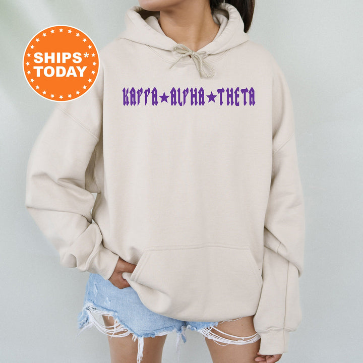 Kappa Alpha Theta Rock N Roll Sorority Sweatshirt | Theta Greek Sweatshirt | Sorority Merch | Big Little Gift | College Apparel _ 5600g