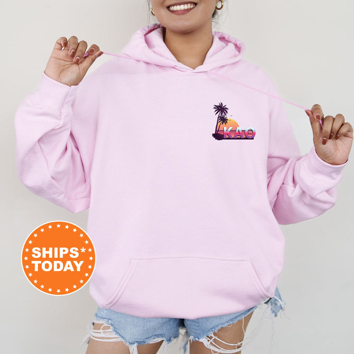 Kappa Alpha Theta Palmscape Sorority Sweatshirt | THETA Beach Hoodies | Sorority Apparel | Big Little Reveal | Greek Sweatshirt _  14189g