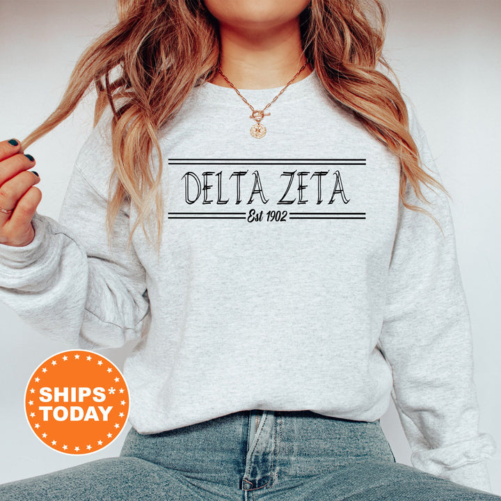 Delta Zeta Retro Fitted Sorority Sweatshirt | Dee Zee Sorority Hoodie | Big Little Gift | Sorority Merch | College Greek Sweatshirt _ 7345g