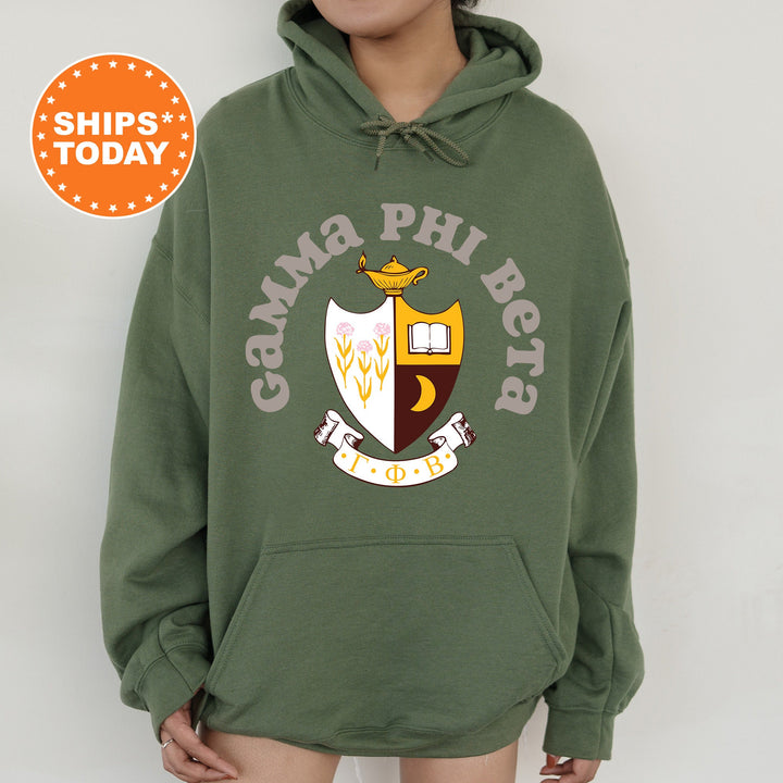 Gamma Phi Beta Crest Legacy Sorority Sweatshirt | Gamma Phi Crest Sweatshirt | Big Little Sorority Gift | College Greek Apparel