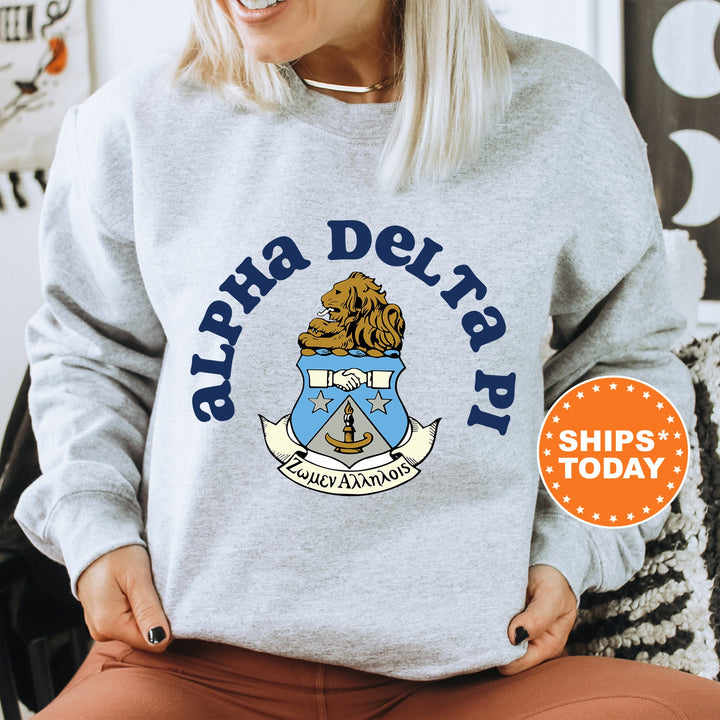 Alpha Delta Pi Crest Legacy Sorority Sweatshirt | ADPI Crest Sweatshirt | Sorority Merch | Big Little Gift | College Greek Apparel