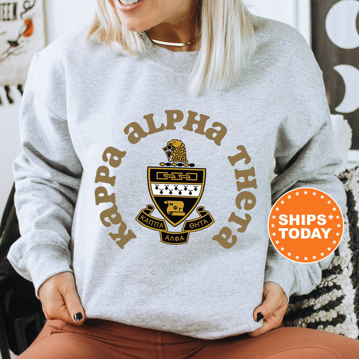 Kappa Alpha Theta Crest Legacy Sorority Sweatshirt | THETA Crest Sweatshirt | Big Little Sorority Gift | College Greek Apparel