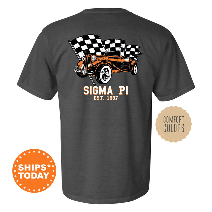 Sigma Pi Racer Fraternity T-Shirt | Sigma Pi Greek Life Shirt | Fraternity Gift | College Apparel | Comfort Colors Shirt _  11851g