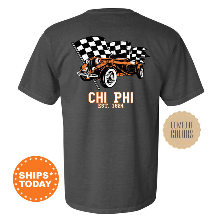 Chi Phi Racer Fraternity T-Shirt | Chi Phi Greek Life Shirt | Fraternity Gift | College Apparel | Comfort Colors Shirt _  11831g