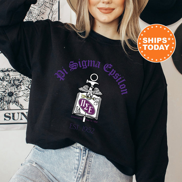 Pi Sigma Epsilon Greek Heritage COED Sweatshirt | Pi Sigma Epsilon Crest Sweatshirt | COED Fraternity Crewneck | Greek Apparel _ 15394g