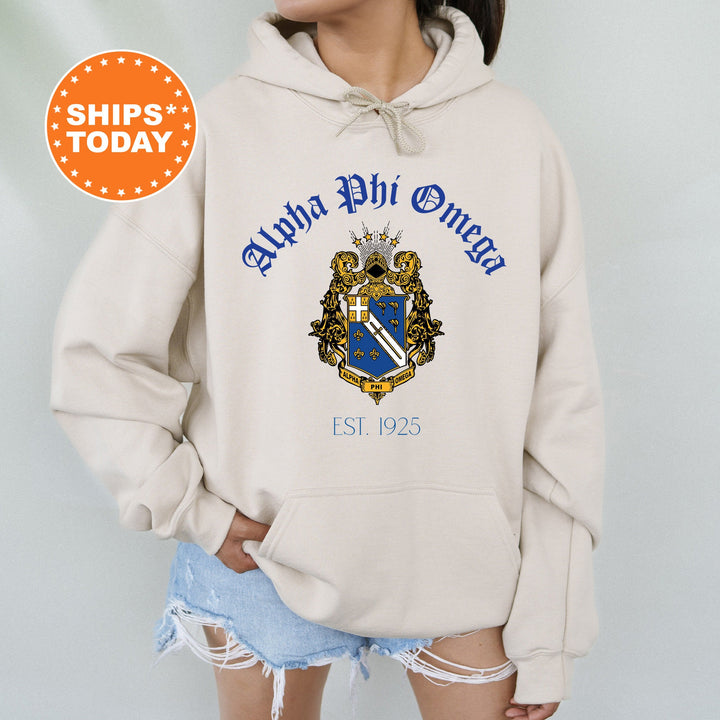 Alpha Phi Omega Greek Heritage COED Sweatshirt | APHIO Crest Sweatshirt | COED Fraternity Crewneck | Greek Apparel _ 15383g