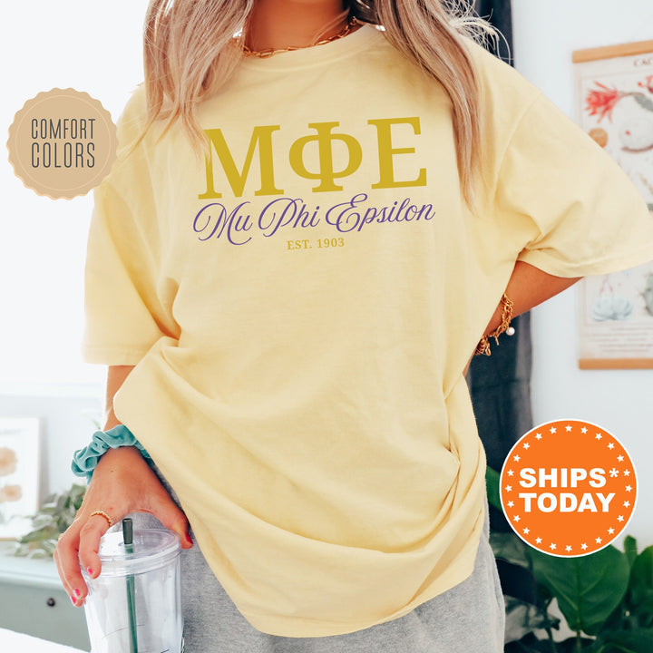 Mu Phi Epsilon Letter Unity COED T-Shirt | Mu Phi Epsilon Greek Letters Shirt | COED Fraternity Gift | Comfort Colors Shirt _ 15373g