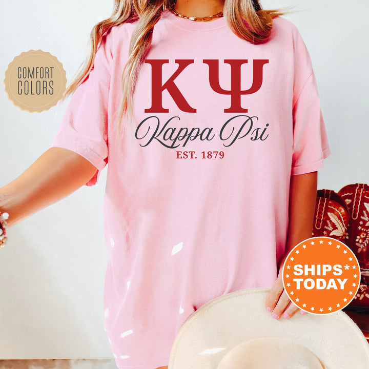 Kappa Psi Letter Unity COED T-Shirt | Kappa Psi Greek Letters Shirt | Kappa Psi COED Fraternity Gift | Comfort Colors Shirt _ 15372g