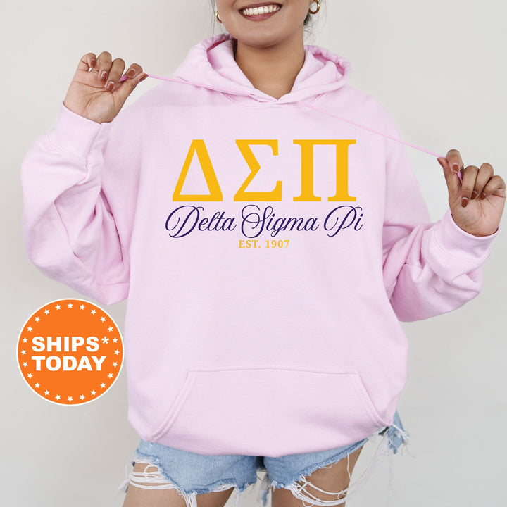 Delta Sigma Pi Letter Unity COED Sweatshirt | Delta Sigma Pi Greek Letters Sweatshirt | COED Fraternity Gift | Greek Apparel _ 15370g