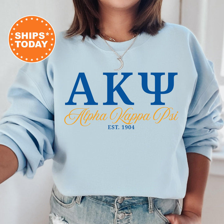 Alpha Kappa Psi Letter Unity COED Sweatshirt | Alpha Kappa Psi Greek Letters Sweatshirt | COED Fraternity Gift | Greek Apparel _ 15366g