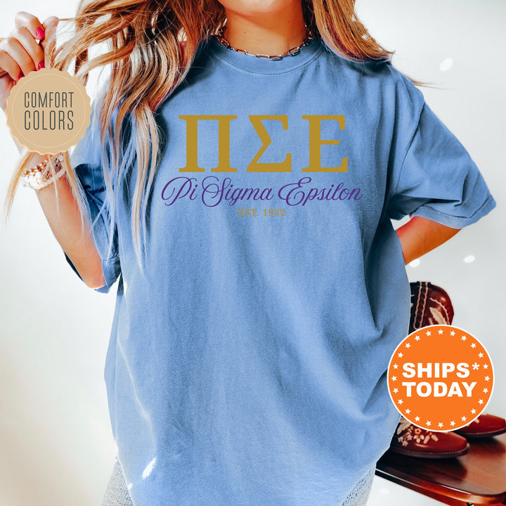 Pi Sigma Epsilon Letter Unity COED T-Shirt | Pi Sigma Epsilon Greek Letters Shirt | COED Fraternity Gift | Comfort Colors Shirt _ 15378g