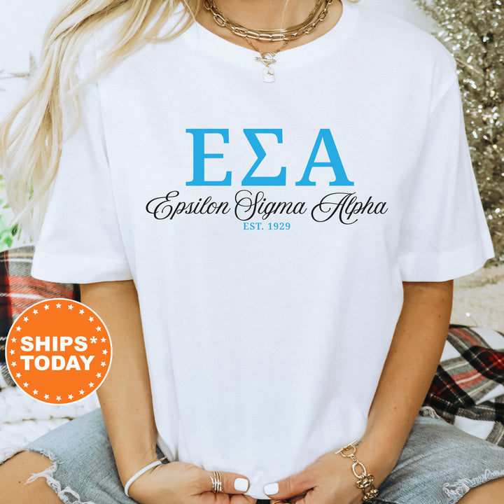 Epsilon Sigma Alpha Letter Unity COED T-Shirt | Epsilon Sigma Alpha Greek Letters Shirt | ESA Fraternity Gift | Comfort Colors Tee _ 15371g