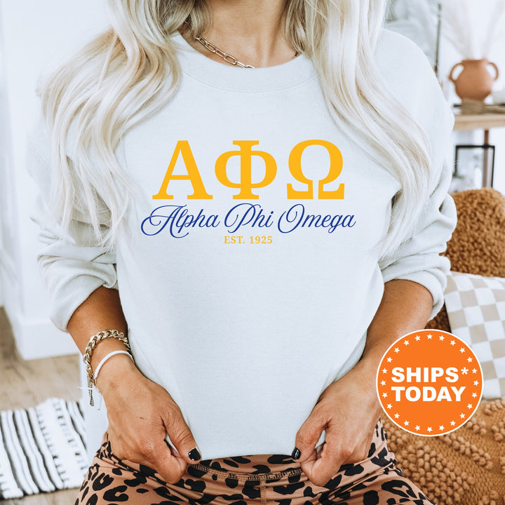 Alpha Phi Omega Letter Unity COED Sweatshirt | Alpha Phi Omega Greek Letters Sweatshirt | COED Fraternity Gift | Greek Apparel _ 15367g