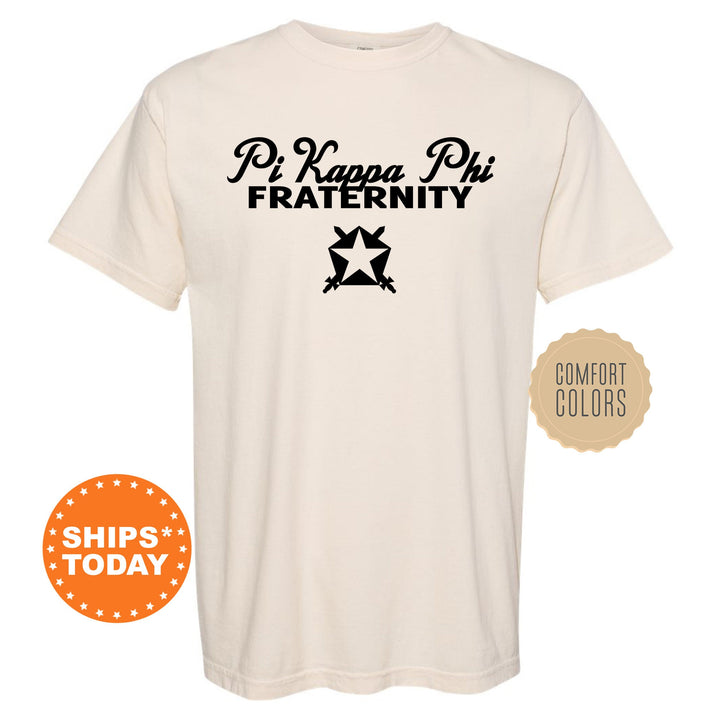 Pi Kappa Phi Simple Crest Fraternity T-Shirt | Pi Kapp Crest Shirt | Rush Pledge Shirt | Frat Bid Day Gift | Comfort Colors Tees _ 9828g