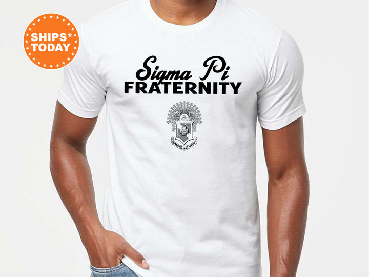 Sigma Pi Simple Crest Fraternity T-Shirt | Sigma Pi Crest Shirt | Rush Pledge Shirt | Fraternity Bid Day Gift | Comfort Colors Tees _ 9834g