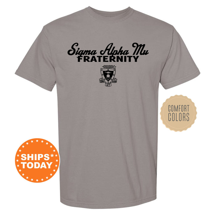 Sigma Alpha Mu Simple Crest Fraternity T-Shirt | Sammy Crest Shirt | Rush Pledge Shirt | Frat Bid Day Gift | Comfort Colors Tees _ 9830g