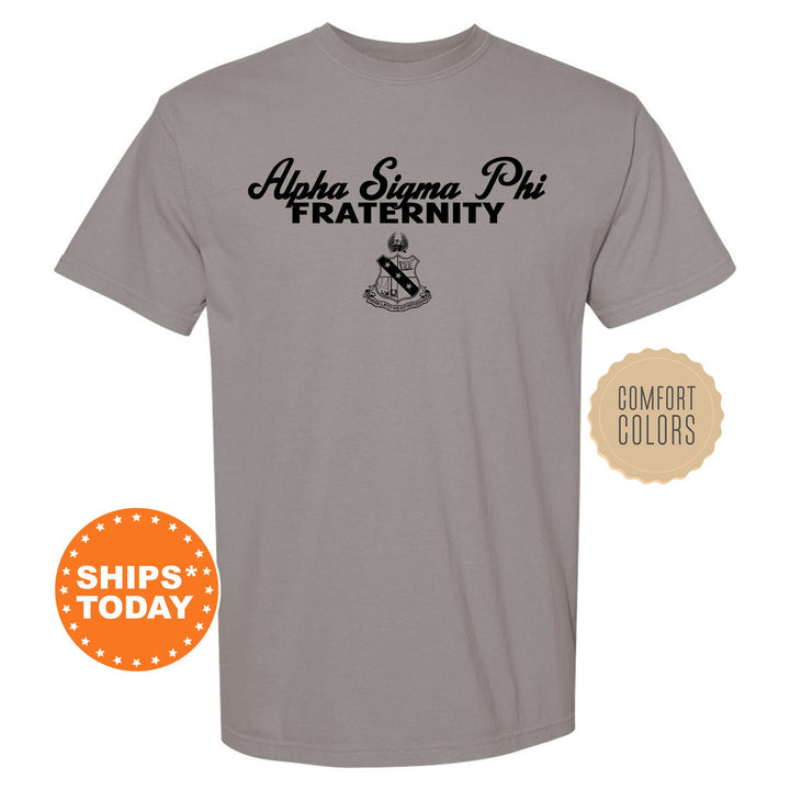 Alpha Sigma Phi Simple Crest Fraternity T-Shirt | Alpha Sig Crest Shirt | Rush Pledge Shirt | Bid Day Gift | Comfort Colors Tees _ 9811g