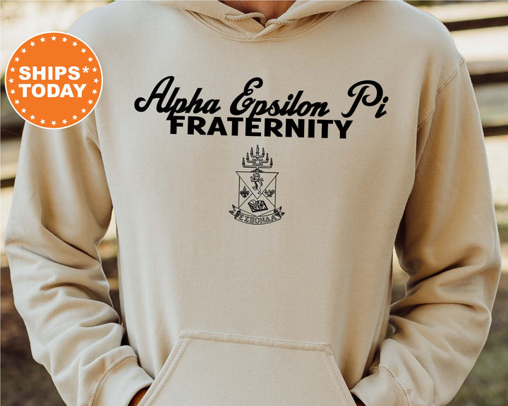 Alpha Epsilon Pi Simple Crest Fraternity Sweatshirt | AEPi Crest Sweatshirt | Rush Pledge Fraternity Gift | College Greek Apparel _ 9809g