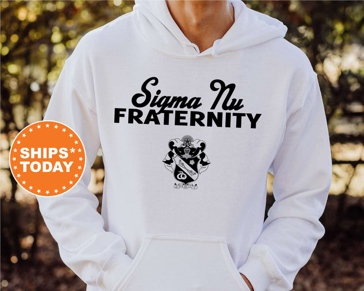 Sigma Nu Simple Crest Fraternity Sweatshirt | Sigma Nu Fraternity Crest Sweatshirt | Rush Pledge Fraternity Gift | College Apparel _ 9832g