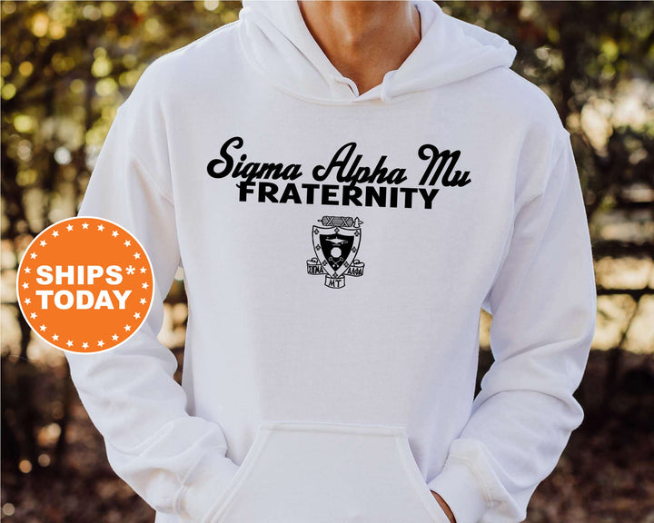 Sigma Alpha Mu Simple Crest Fraternity Sweatshirt | Sammy Crest Sweatshirt | Rush Pledge Fraternity Gift | College Greek Apparel _ 9830g
