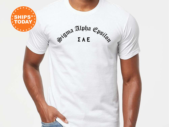 Sigma Alpha Epsilon Old English Oaths Fraternity T-Shirt | SAE Greek Apparel | Comfort Colors | Bid Day Gift | College Greek Life _ 11196g