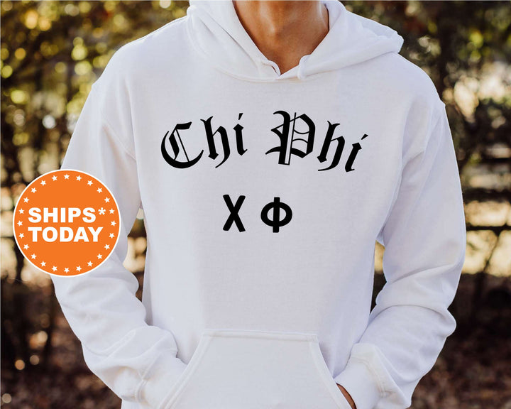 Chi Phi Old English Oaths Fraternity Sweatshirt | Chi Phi Sweatshirt | Rush Sweatshirt | Bid Day Gift | College Greek Apparel _ 11181g