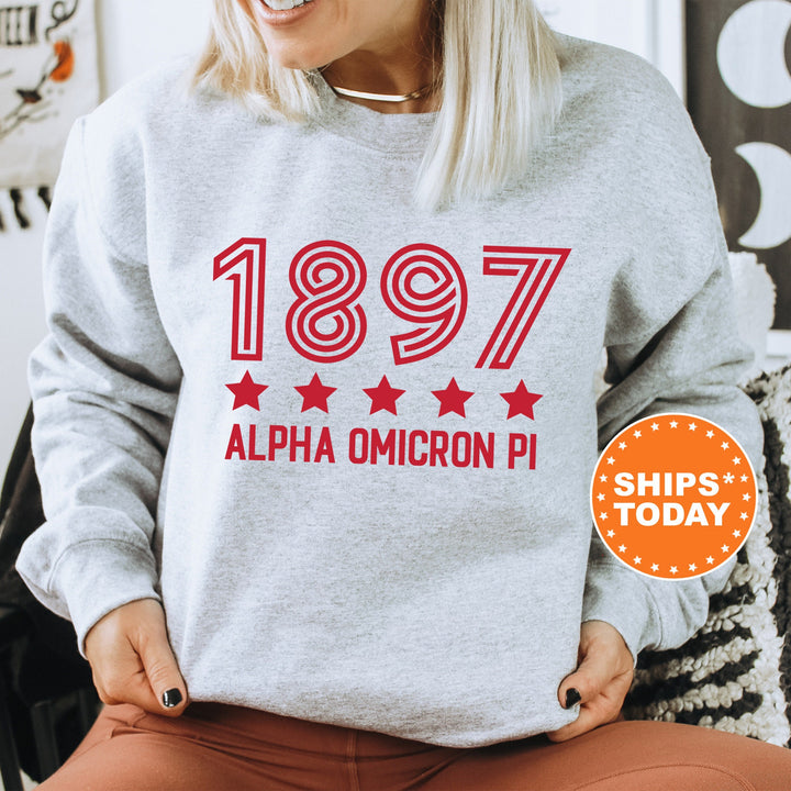 Alpha Omicron Pi Star Girls Sorority Sweatshirt | Alpha O Sorority Merch | Big Little Reveal Gifts | College Greek Sweatshirt _ 16514g