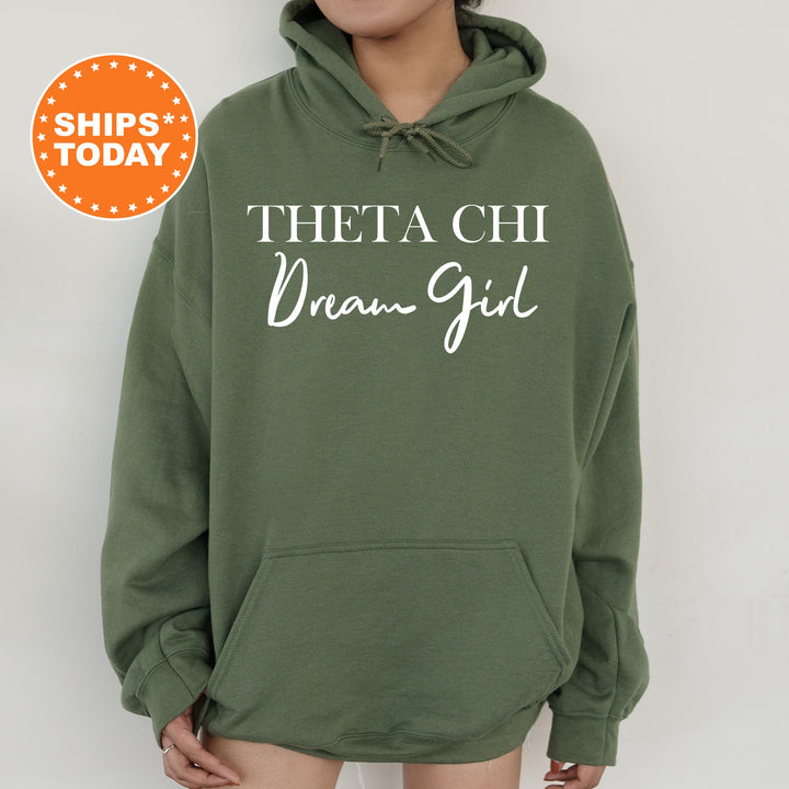 Theta Chi Cursive Sweetheart Fraternity Sweatshirt | Theta Chi Sweetheart Sweatshirt | Fraternity Hoodie | Gift For Girlfriend