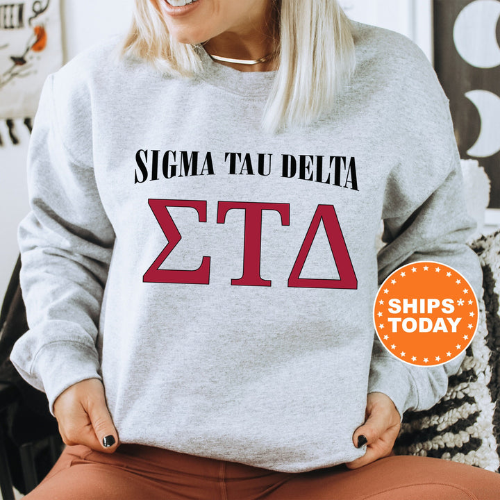 Sigma Tau Delta Greek Identity COED Sweatshirt | Sigma Tau Delta Sweatshirt | Greek Letters | Sorority Letters | Greek Apparel _ 15427g