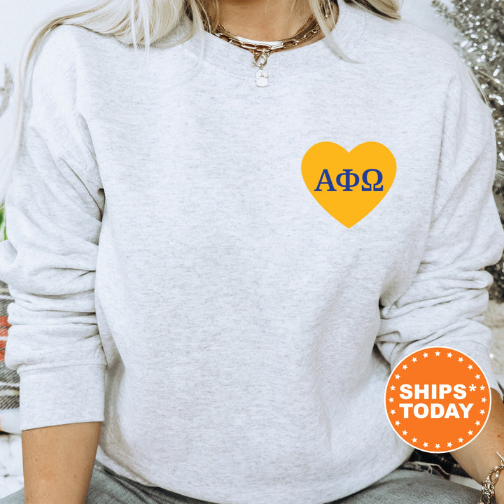 Alpha Phi Omega Heartmark COED Sweatshirt | Alpha Phi Omega Crewneck Sweatshirt | Greek Apparel | COED Fraternity Gift 15399g