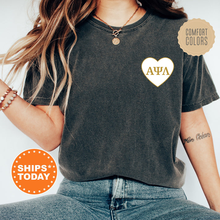 Alpha Psi Lambda Heartmark COED T-Shirt | Alpha Psi Lambda Comfort Colors Shirt | COED Fraternity Gift | Greek Life Apparel _ 15400g