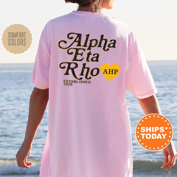 Alpha Eta Rho Heartmark COED T-Shirt | Alpha Eta Rho Comfort Colors Shirt | COED Fraternity Gift | Greek Life Apparel _ 15397g